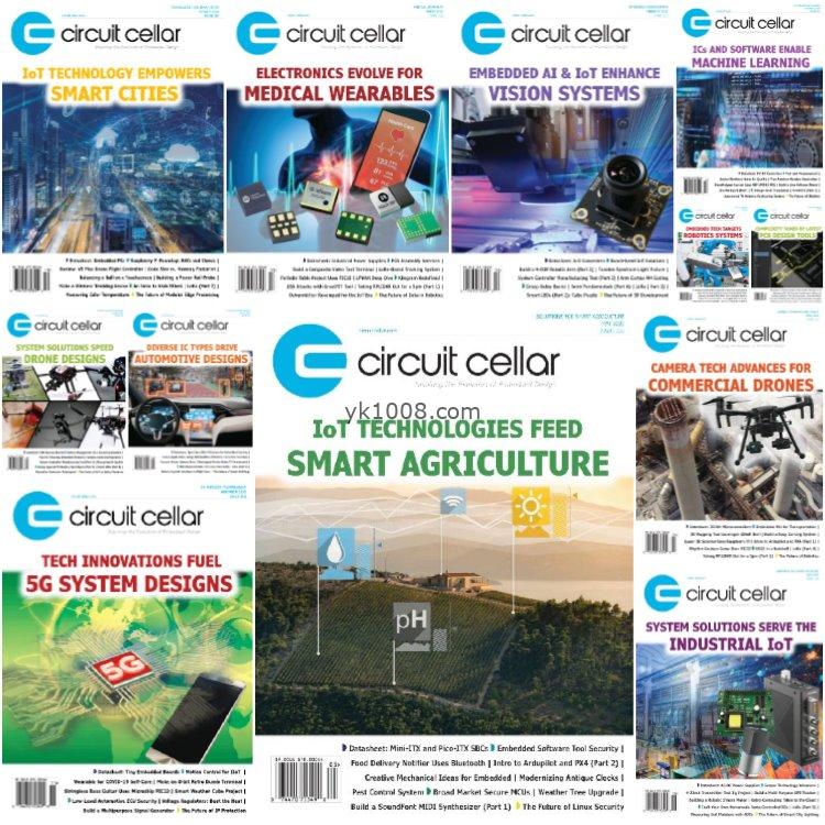 【美国版】《Circuit Cellar》2020年合集科技计算机开发工程师应用杂志电子工程芯片信息pdf杂志（12本）