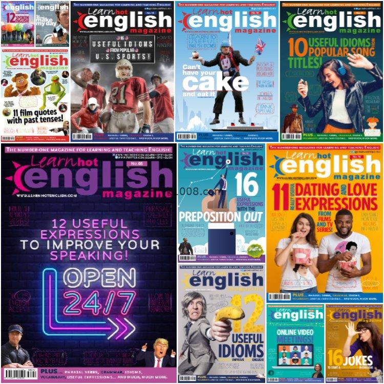 【美国版】《Learn Hot English》2020年合集趣味英语学习英语丰富有趣地道英语学习pdf杂志（12本）