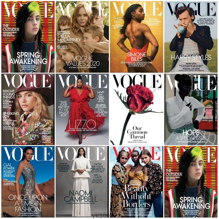 【美国版】Vogue USA 2020年合集世界时尚生活方式时装美容品牌服饰设计高端配饰pdf杂志（11本）