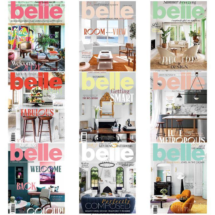 【澳大利亚】《Belle》2021年合集室内艺术软装装饰家居生活设计杂志pdf（9本）