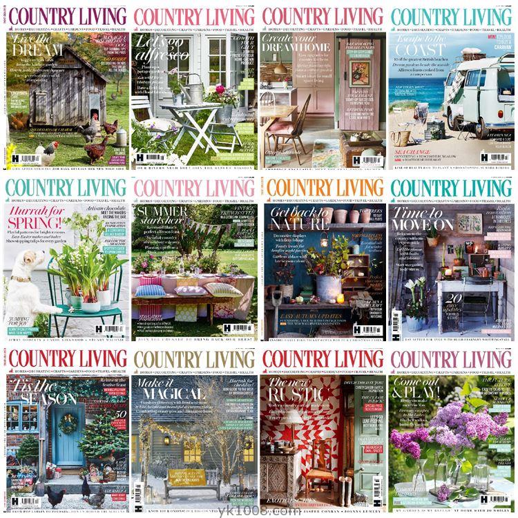 【英国版】《Country Living UK》2021年合集乡村田园家居生活住宅设计PDF杂志（12本）