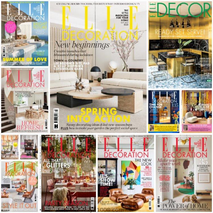 【英国版】《Elle Decoration UK》2021年合集家居廊权威室内软装设计住宅风格PDF杂志（12本）