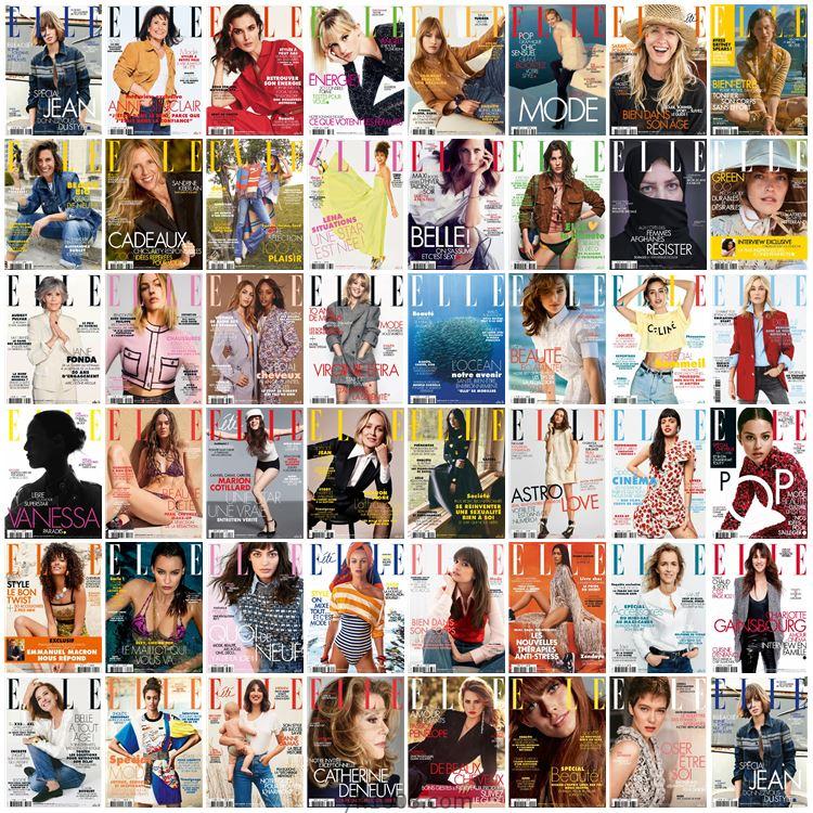 【法国版】Elle France2021年度合集时尚潮流美容服饰时装法语PDF杂志期刊（51本）