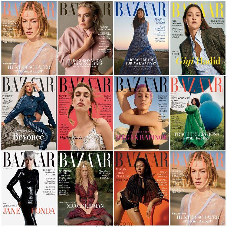 【美国版】Harper’s Bazaar USA 2021年度合集女性时尚潮流美容时装明星生活pdf杂志
