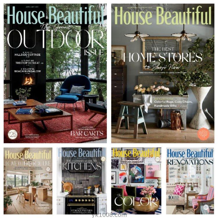 【美国版】《House Beautiful USA》2021年合集小清新软装家具装饰室内设计PDF杂志（6本）