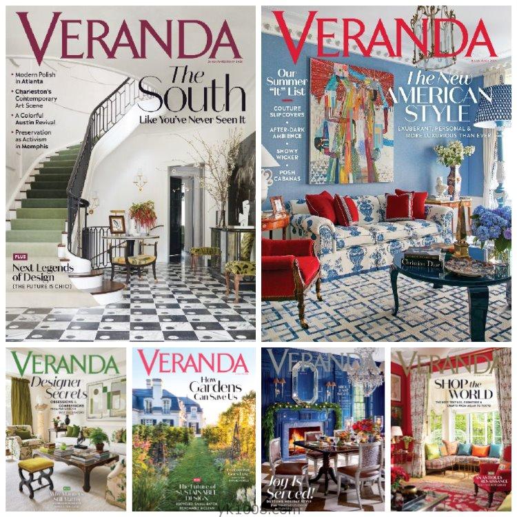 【美国版】《Veranda》2021年合集豪华美式室内装饰设计软装装饰灵感空间PDF杂志（6本）