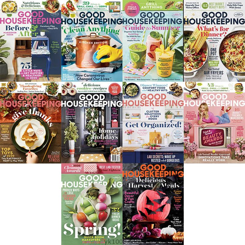 【美国版】《Good Housekeeping USA》2020年合集快速新鲜食谱健康户外生活创意pdf杂志（10本）