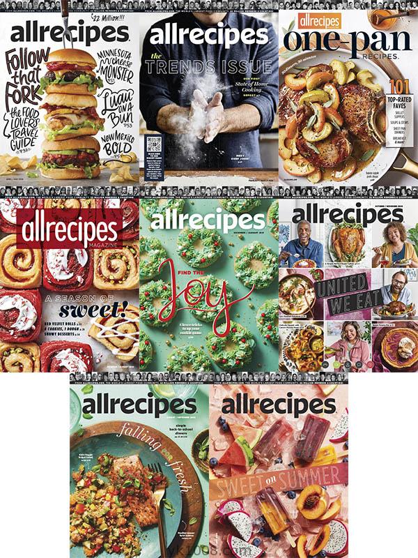 【美国版】2020年合集Allrecipes家庭美食烹饪食谱菜谱烹调步骤创意菜谱排版pdf杂志（6本）