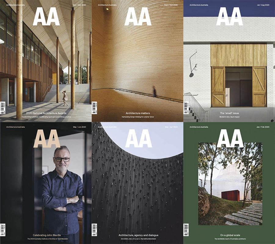 【澳大利亚】2020年合集Architecture Australia建筑室内案例项目获奖作品pdf杂志（6本）