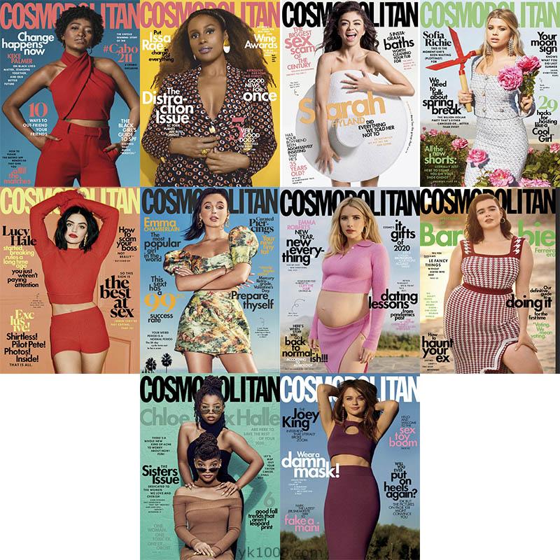 【美国版】2020年合集Cosmopolitan USA年轻女性乐观时尚潮流服饰时装pdf杂志（10本）