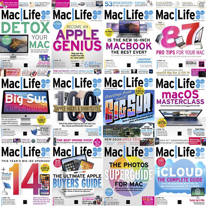【英国版】2020年合集MacLife苹果手机Apple电子产品Mac、iPhone、iPad权威信息pdf杂志（12本）