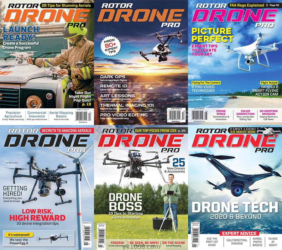 【美国版】2020年合集Rotor Drone USA最新无人机新闻配件装备展示设置pdf杂志（6本）