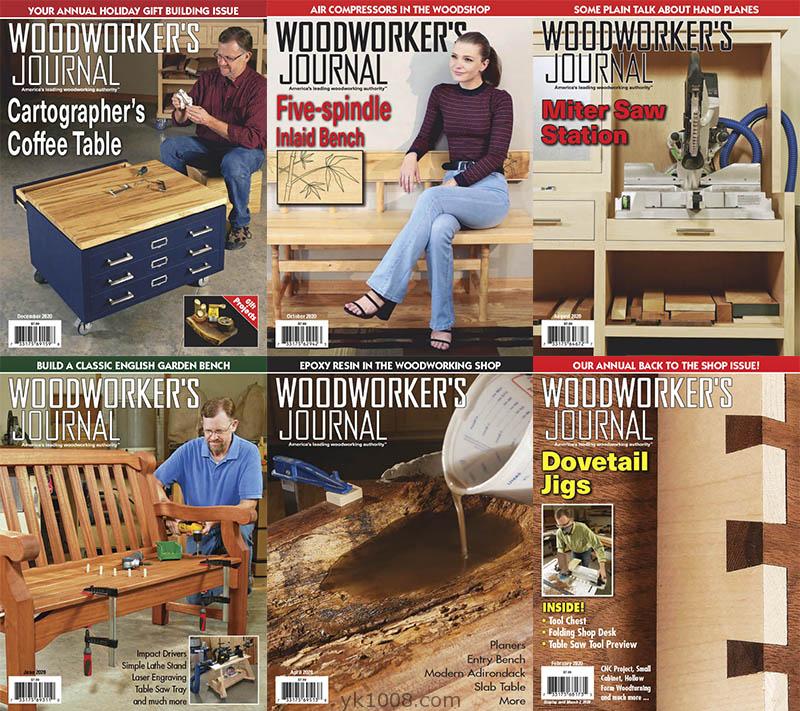 【美国版】2020年合集Woodworker’s Journal专业木工家具设计技术加工产品pdf杂志（6本）