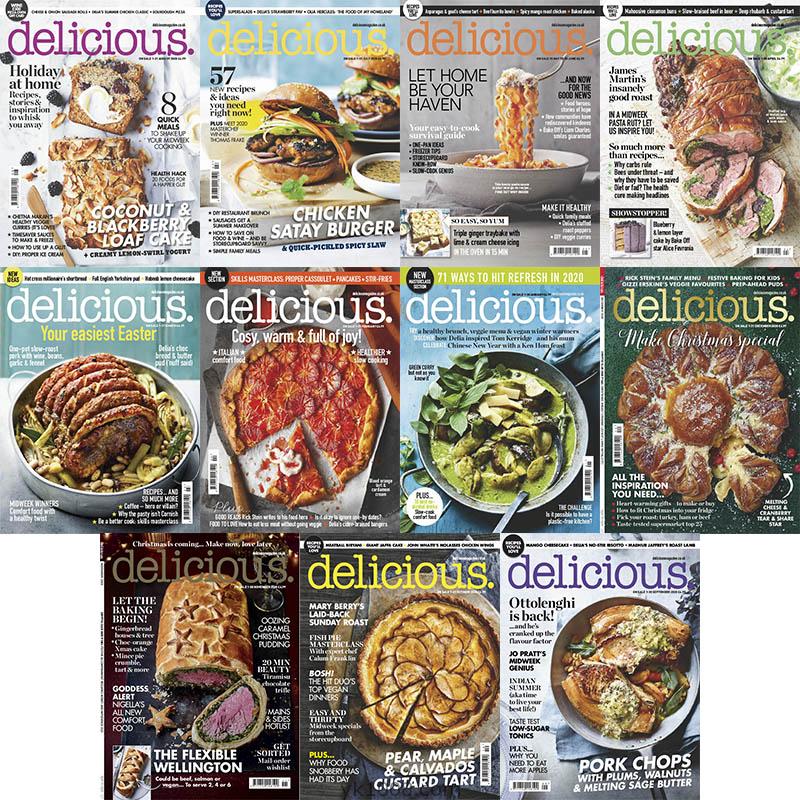 【英国版】2020年合集delicious UK美食杂志厨师厨艺世界各地顶级美食家排版摄影pdf杂志（11本）