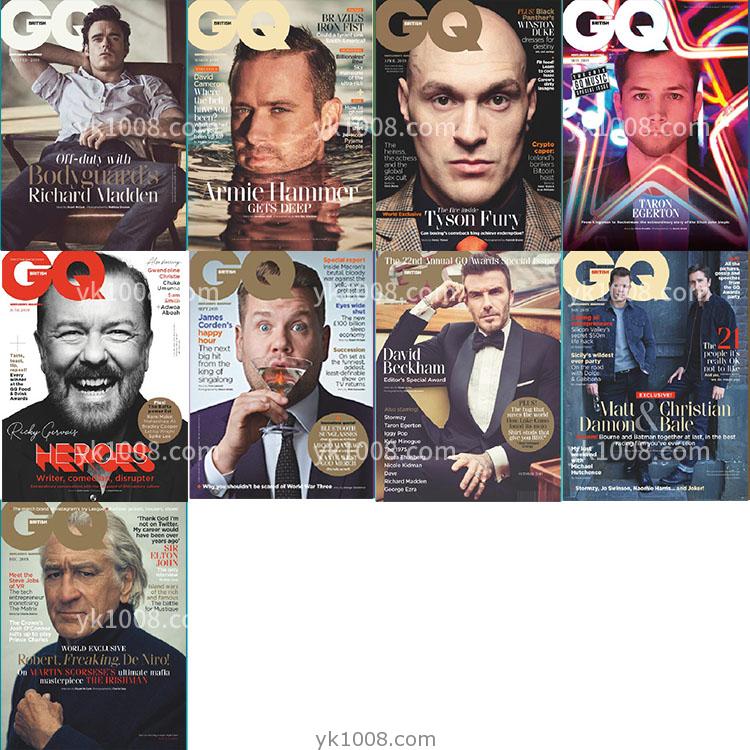 【英国版】2019年合集British GQ英国智族男士时尚服饰风格高清pdf杂志期刊（9本）