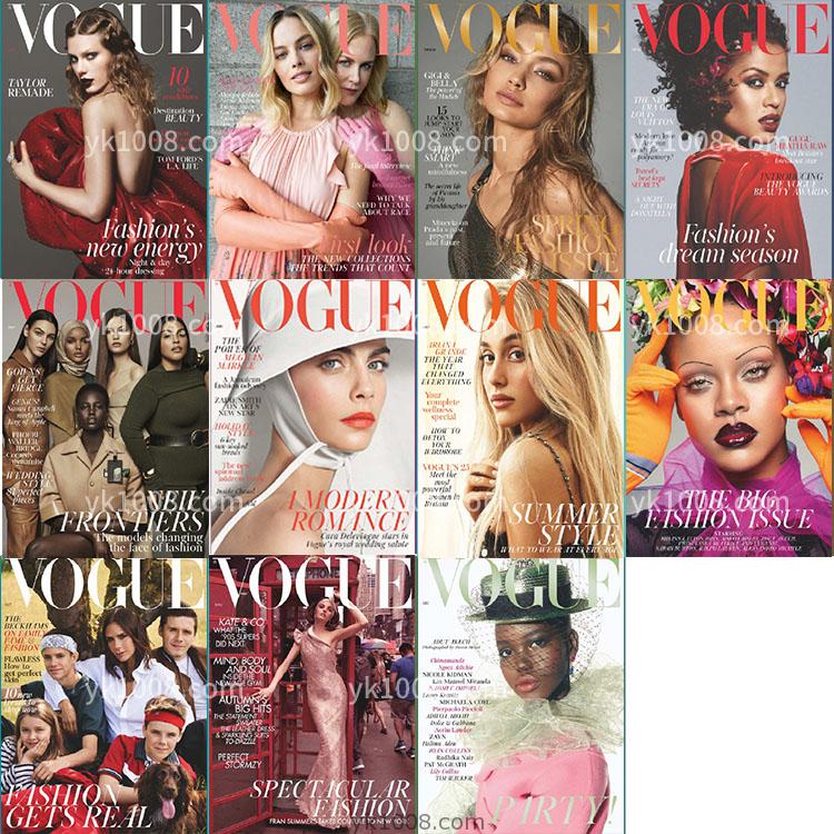 【英国版】2018年合集British Vogue时尚美容服饰时装设计高清PDF杂志电子版（11本）