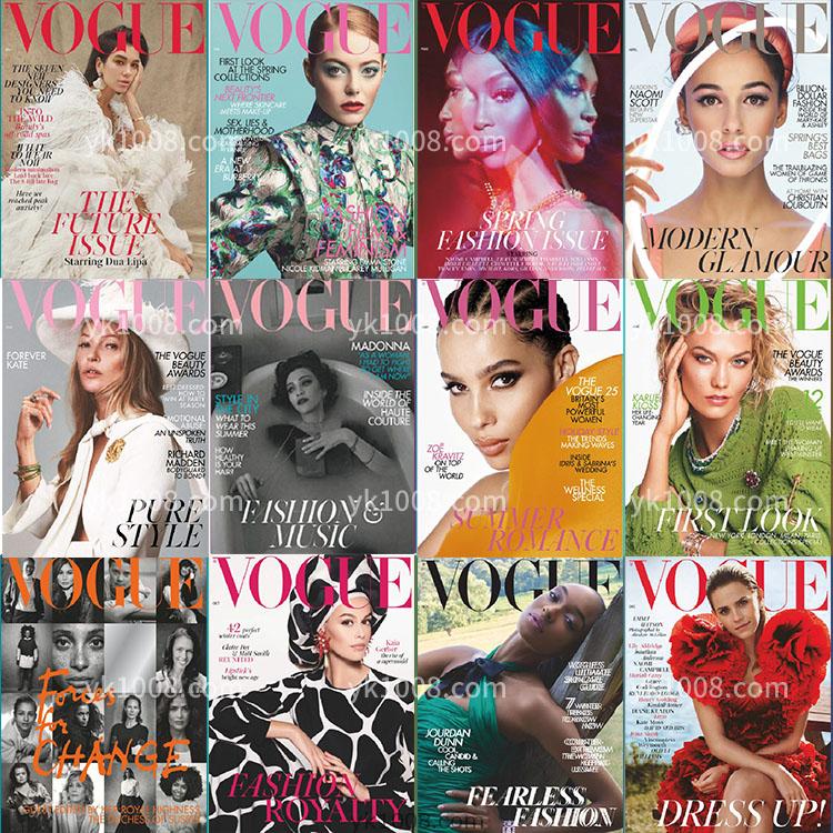 【英国版】2019年合集British Vogue时尚美容服饰时装设计高清PDF杂志电子版（12本）