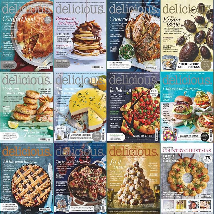 【英国版】2017年合集Delicious UK美味美食食谱菜式菜谱厨师食物摆拍PDF杂志（12本）