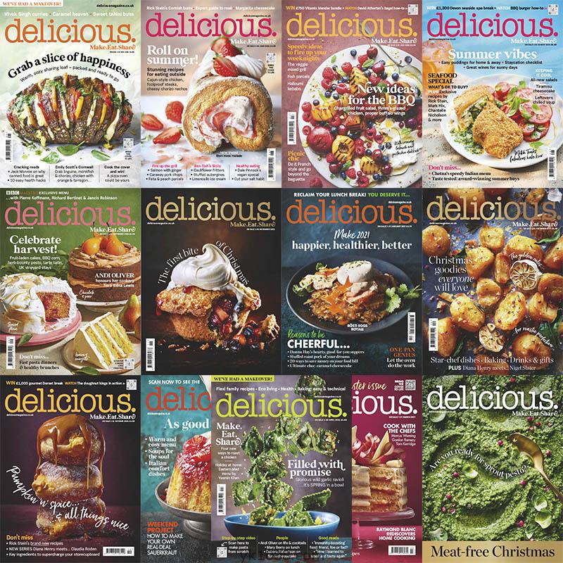 【英国版】2021年合集Delicious UK美味美食食谱菜式菜谱厨师食物摆拍PDF杂志（13本）