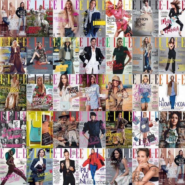 【意大利版】2020年合集Elle Italia女性时尚美容服饰时装服饰设计杂志PDF电子版（34本）