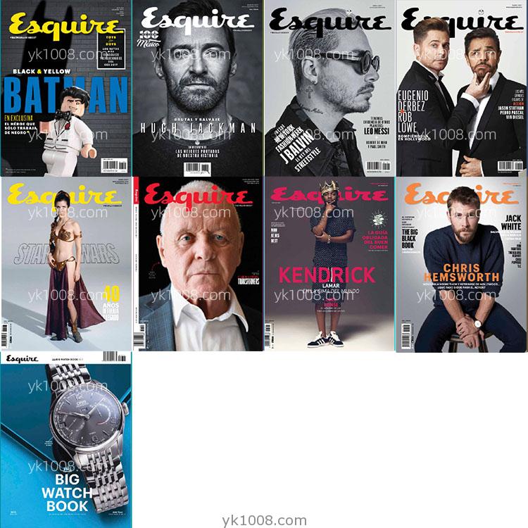 【墨西哥】2017年合集Esquire México君子杂志男士时尚服饰时装着装潮流pdf杂志电子版（9本）