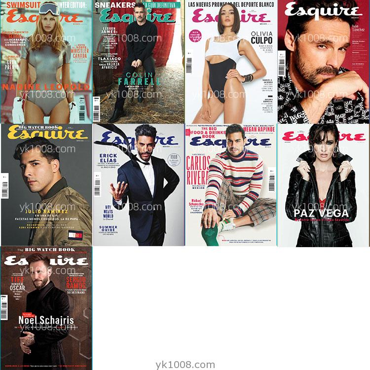 【墨西哥】2019年合集Esquire México君子杂志男士时尚服饰时装着装潮流pdf杂志电子版（9本）
