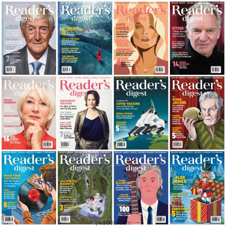 【英国版】《Reader’s Digest UK》2021年合集读者英版英语学习阅读故事PDF杂志电子版（12本）