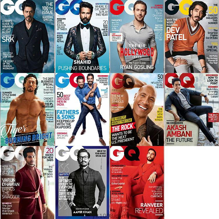 【印度版】2017年合集GQ India男士时尚运动健身时装服饰生活PDF杂志（11本）