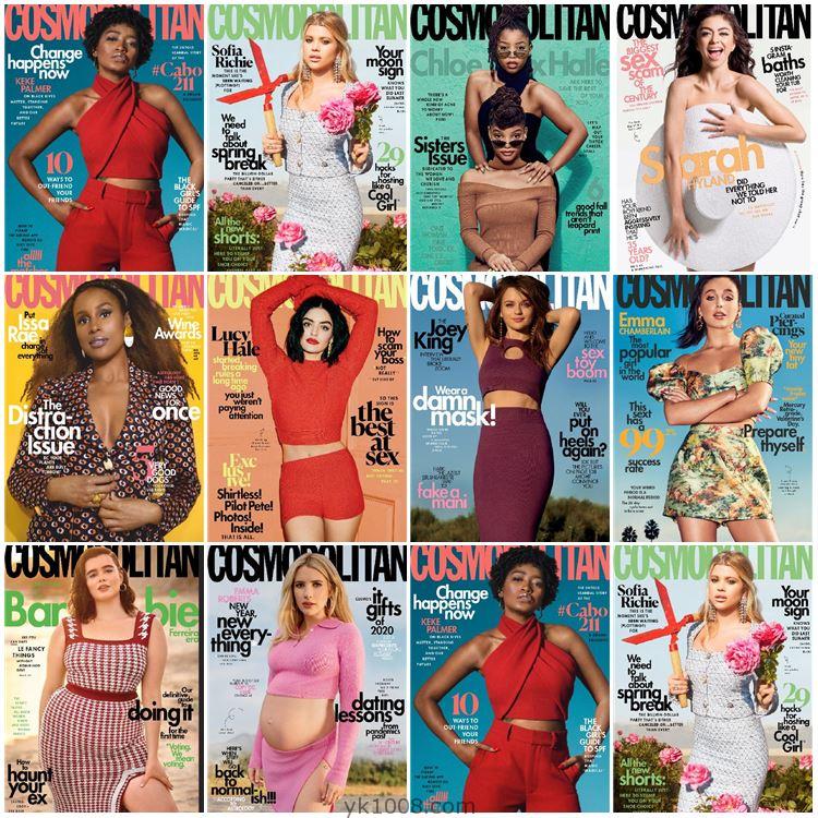 【美国】Cosmopolitan USA2020年合集大都会年轻职业女性时尚潮流穿搭pdf杂志电子版（10本）