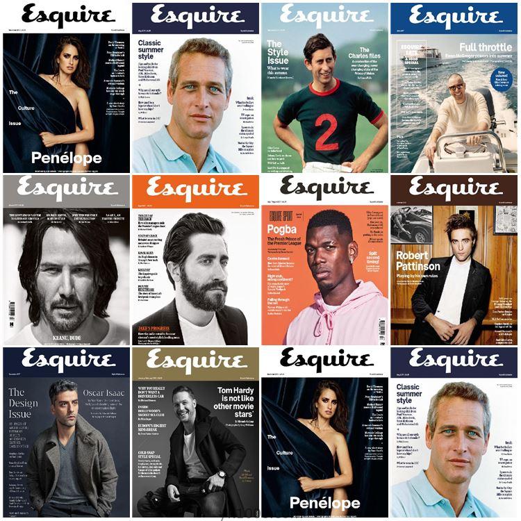 【英国版】Esquire UK君子杂志2017年度合集男士健康时尚潮流饮食杂志pdf电子版（10本）