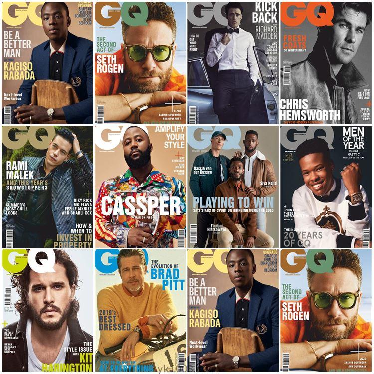 【南非版】GQ South Africa2019年合集智族男士时尚服饰时装设计高清PDF杂志（10本）