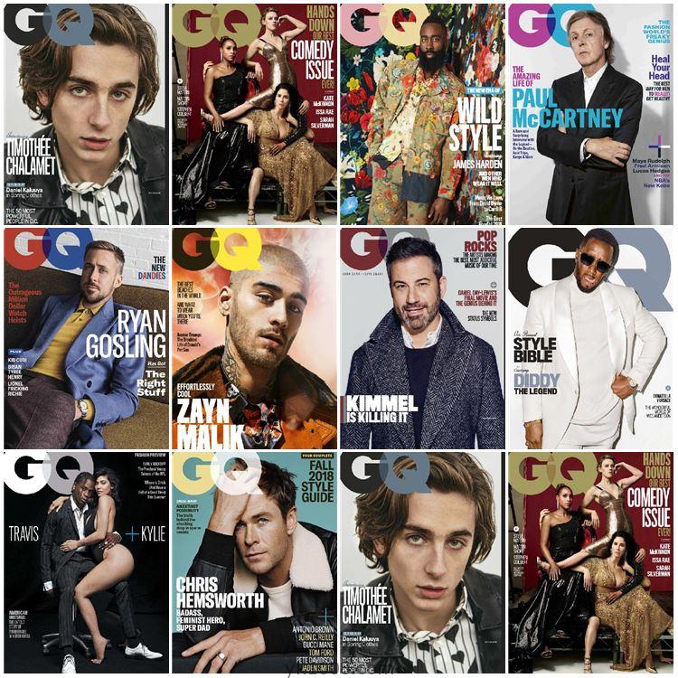 【美国版】GQ USA2018年合集智族男士时尚服饰 时装潮流高清PDF杂志（10本）