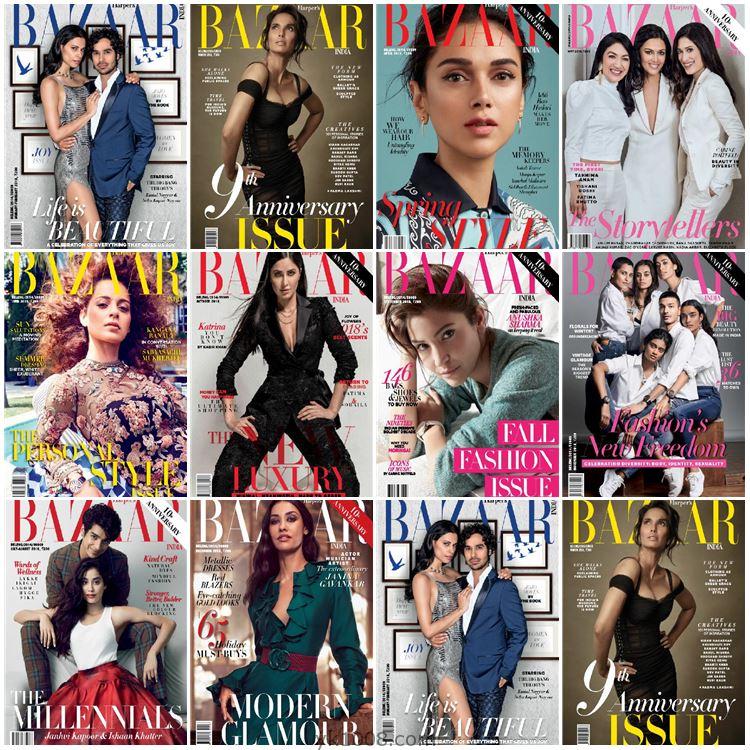【印度版】Harper’s Bazaar India2018年度合集时尚芭莎女性潮流时装服饰穿搭设计杂志pdf（10本）