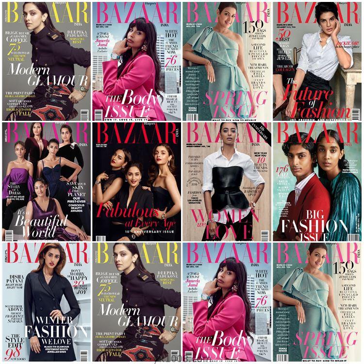 【印度版】Harper’s Bazaar India2019年度合集时尚芭莎女性潮流时装服饰穿搭设计杂志pdf（9本）