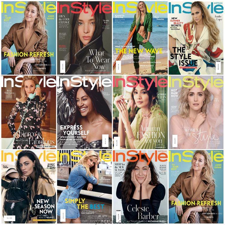 【澳大利亚】InStyle Australia 2019年合集女性时尚名人美容穿搭潮流pdf杂志电子版（11本）