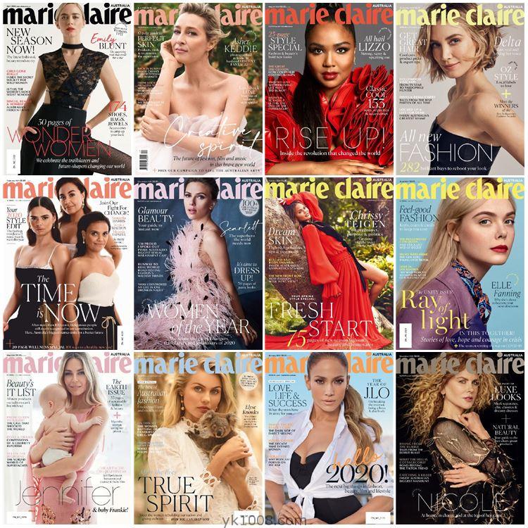 【澳大利亚】Marie Claire Australia 2020年度合集美丽佳人时尚潮流服饰高清PDF杂志（12本）