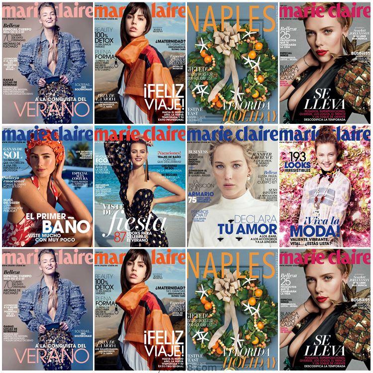 【西班牙】Marie Claire España 2017年度合集美丽佳人女性时尚潮流服饰pdf杂志（8本）