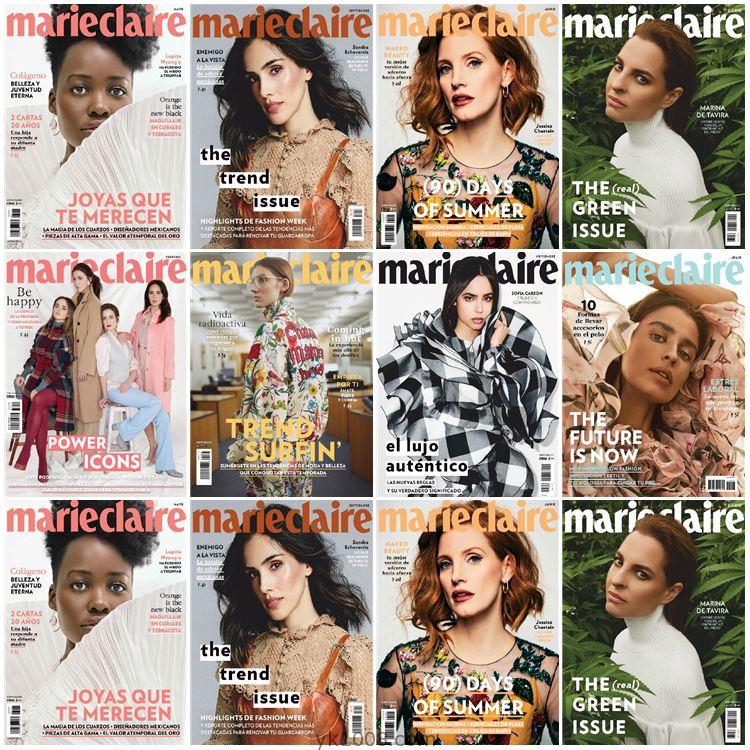 【墨西哥】Marie Claire México 2019年合集女性美丽佳人时尚潮流服饰穿搭pdf杂志（8本）