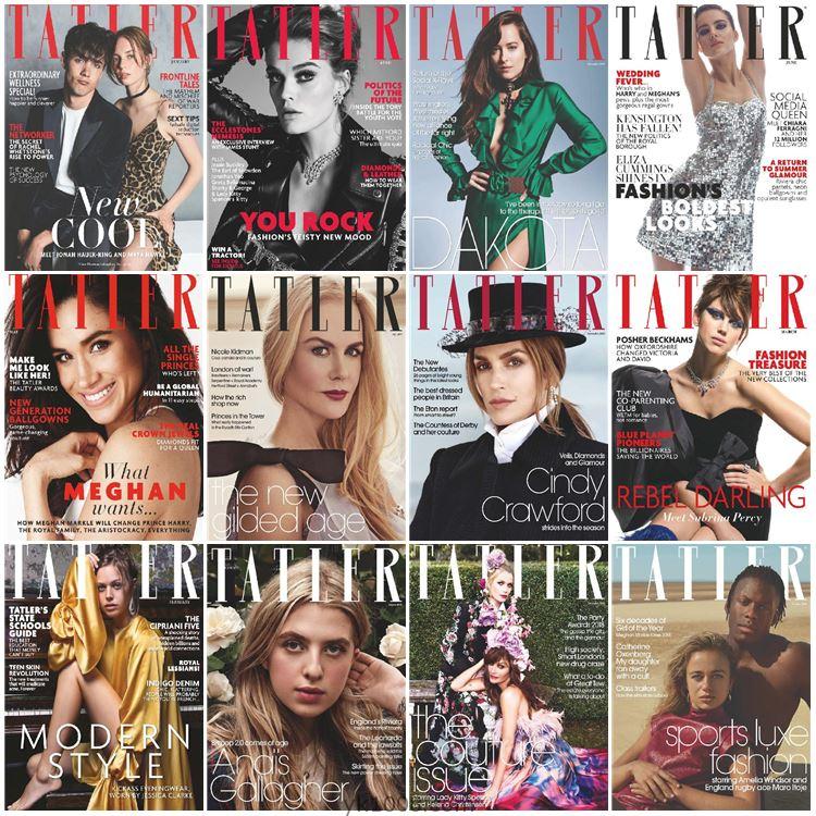 【英国】Tatler UK 2018年合集女士时尚潮流服饰时尚穿搭生活pdf杂志电子版（12本）
