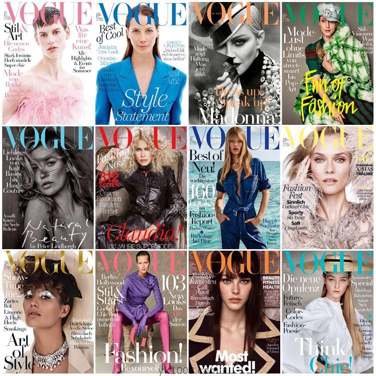 【德国版】Vogue Germany 2017年合集时尚未来趋势时装服饰美容穿搭设计杂志pdf（12本）