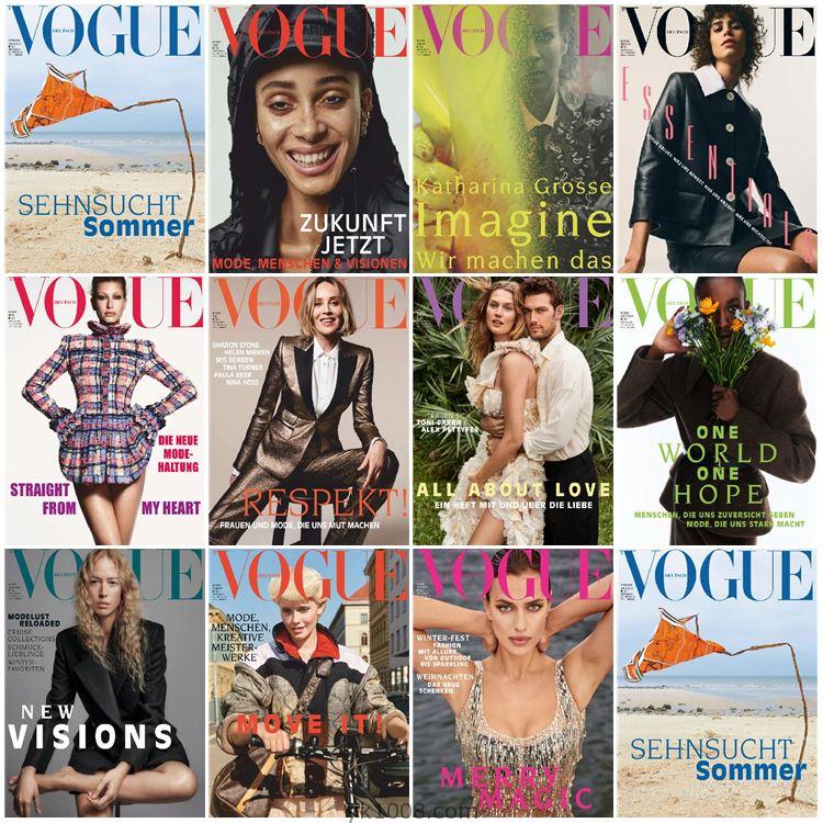 【德国版】Vogue Germany 2020年合集时尚未来趋势时装服饰美容穿搭设计杂志pdf（11本）