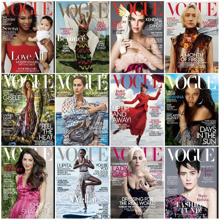 【美国版】Vogue USA 2018年度合集时尚国际潮流服饰时装先驱PDF杂志期刊（12本）