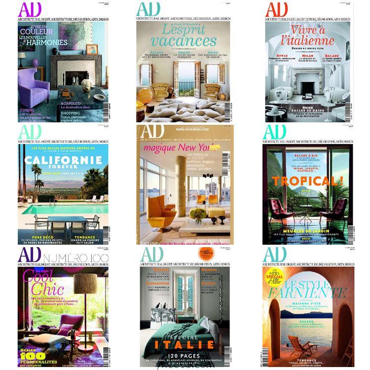 【法国版】AD Architectural Digest France安邸 2006-2011年合集法国室内软装设计案例PDF杂志（9本）
