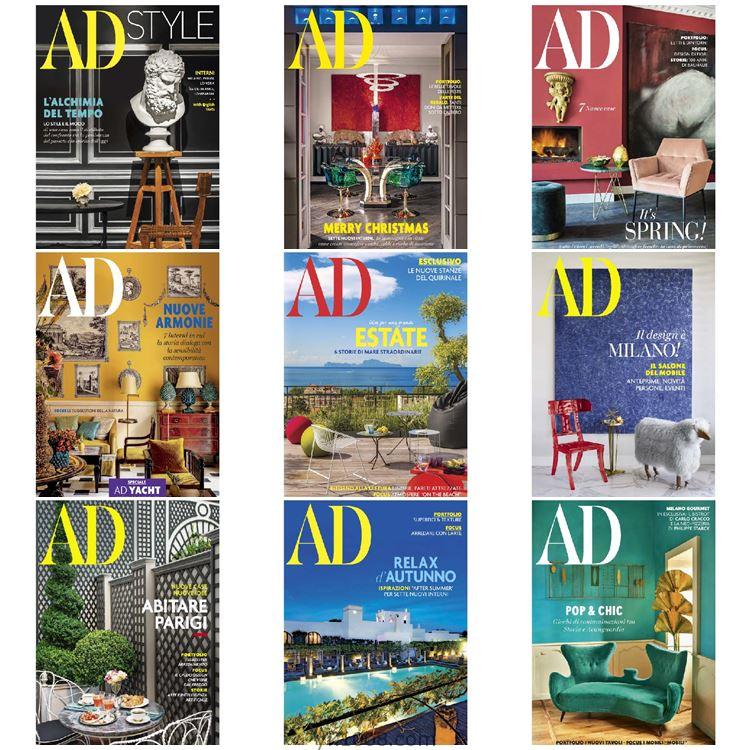 【意大利】《Architectural Digest Italia》AD 2019年合集安邸意大利室内软装设计杂志PDF（9本）