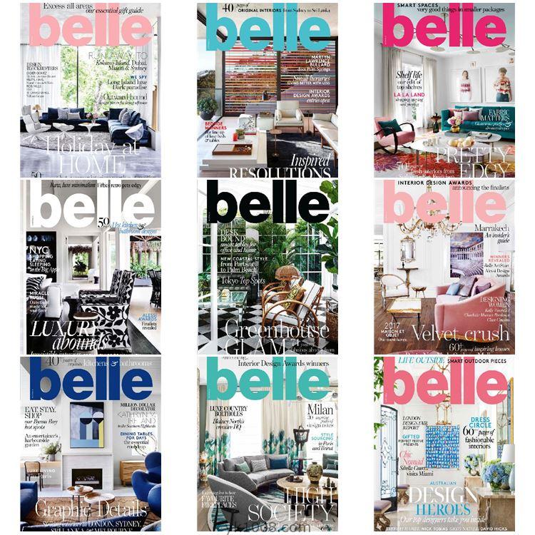 【澳大利亚】《Belle》2017年合集室内艺术软装装饰家居生活设计杂志pdf（9本）