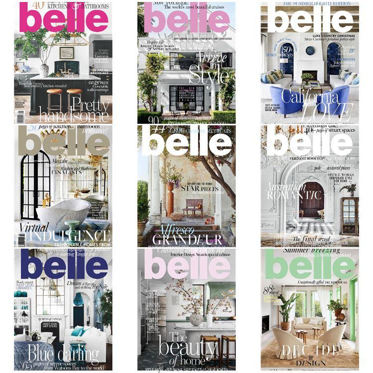 【澳大利亚】《Belle》2020年合集室内艺术软装装饰家居生活设计杂志pdf（9本）