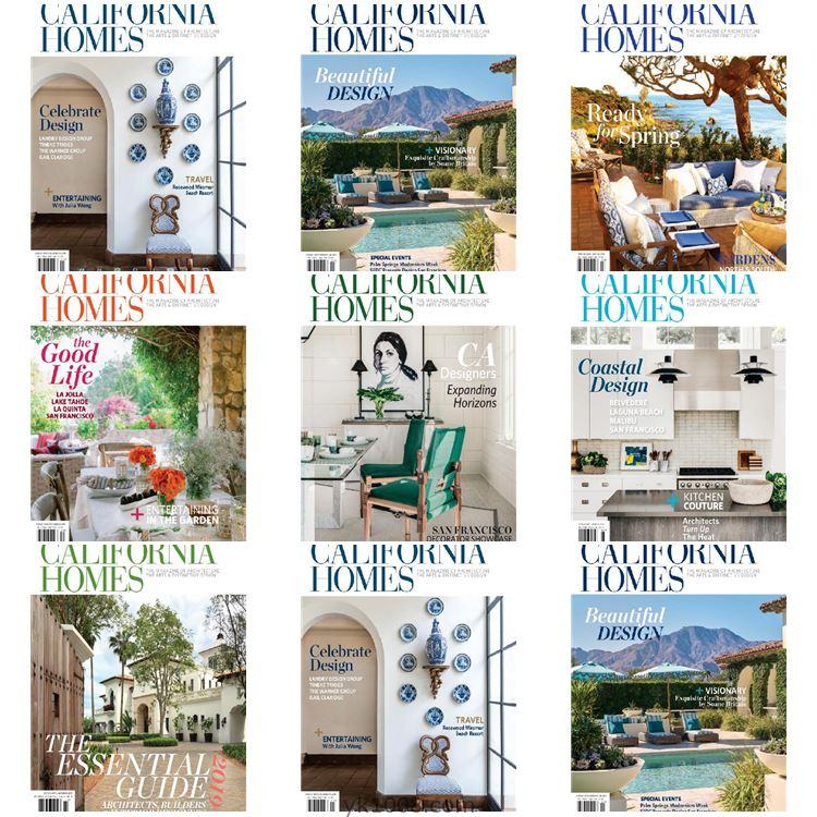 【美国版】《California Homes》2019年合集加州住宅花园生活室内设计软装pdf杂志（7本）