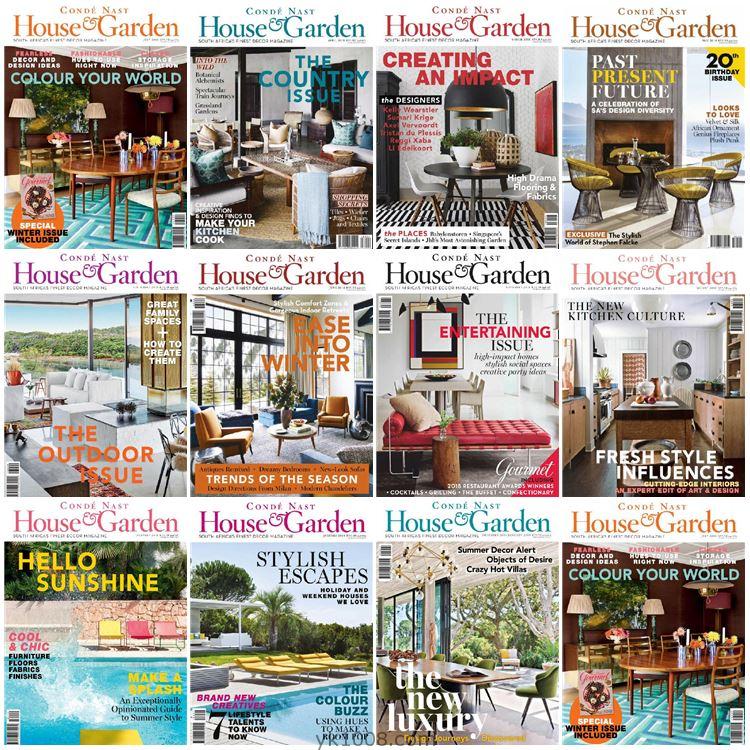 【南非版】《Condé Nast House & Garden》2018年合集室内设计家居花园PDF杂志（11本）