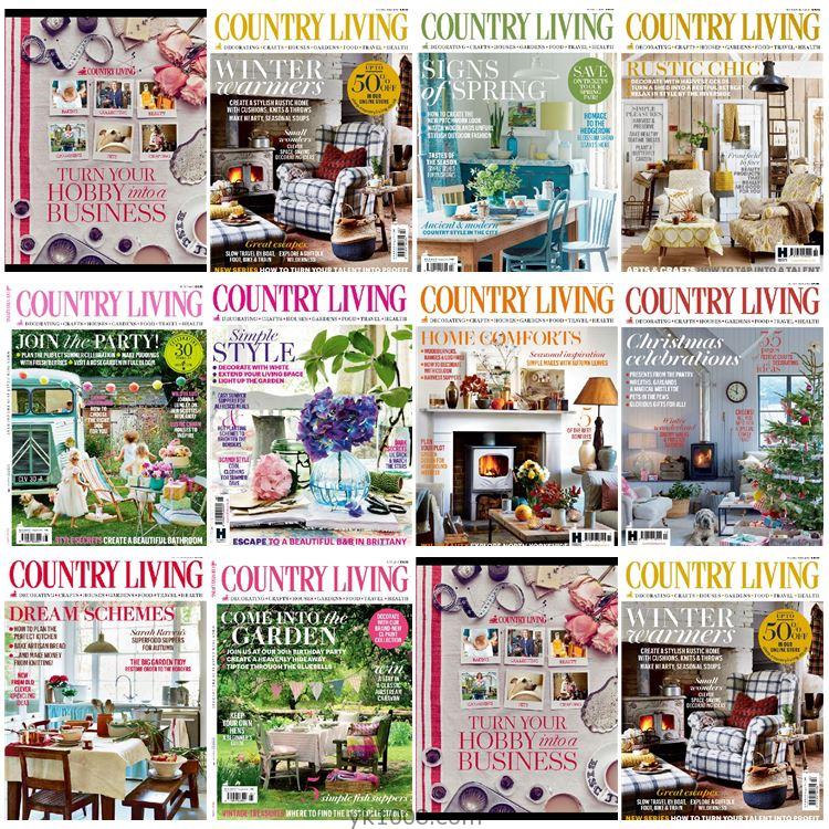 【英国版】《Country Living UK》2015年合集乡村田园家居生活住宅设计PDF杂志（10本）