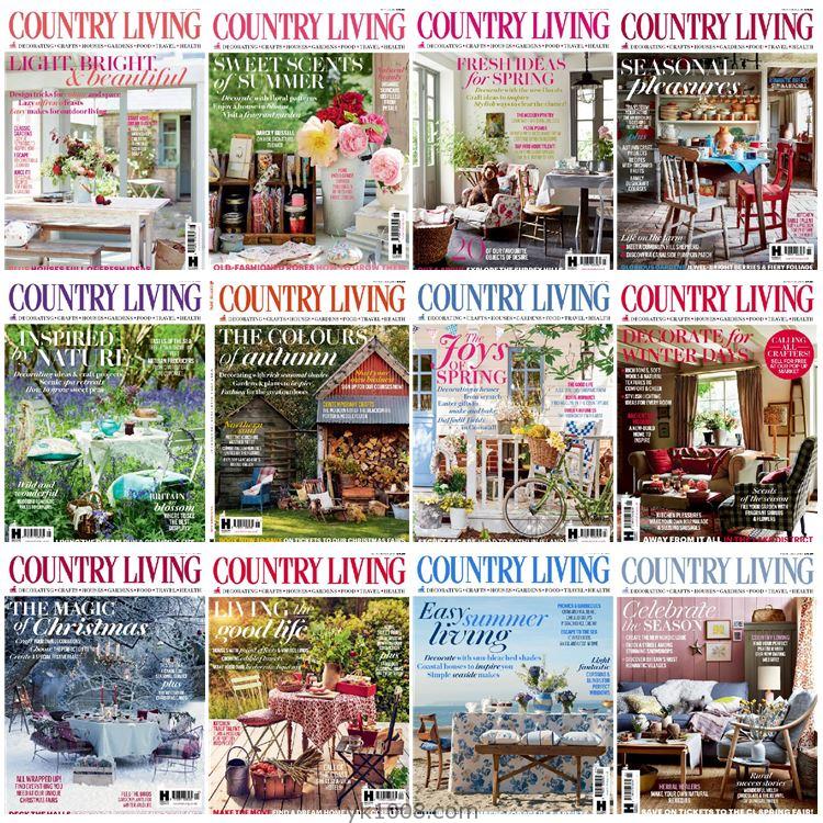 【英国版】《Country Living UK》2016年合集乡村田园家居生活住宅设计PDF杂志（12本）